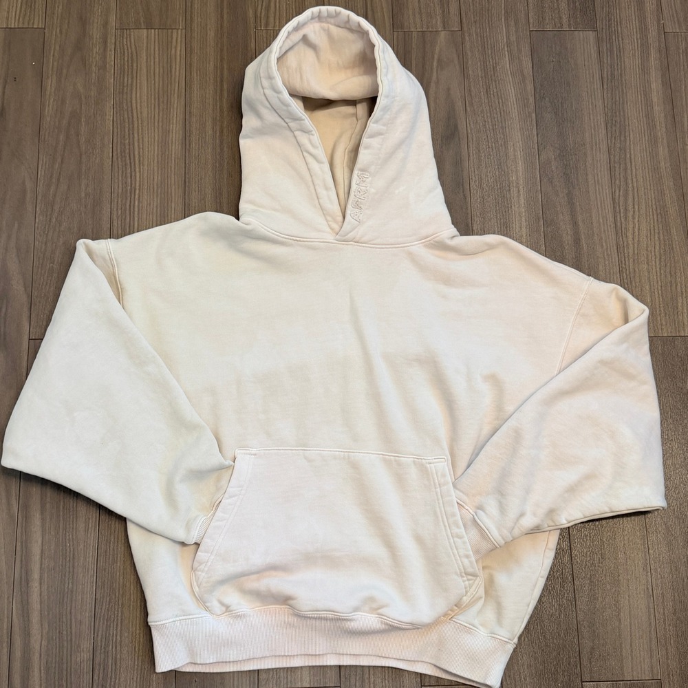 AFRM Cream Oversized Fleece Hoodie Sweatshirt Cotton Womens Size Medium Lounge